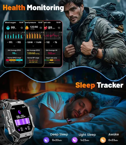 Miniatura 6 de TX1 - Reloj inteligente militar para hombre, 1000 mAh, batería de 80 días de duración, reloj inteligente AMOLED de 2.13 pulgadas, más de 100 modos
