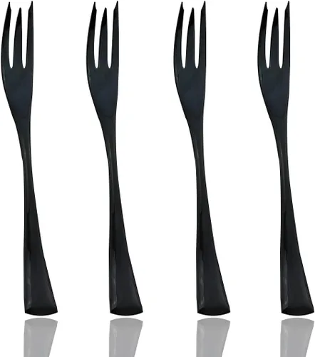 JASHII 18/10 acero inoxidable 4 piezas espejo pulido negro pescado tenedor negro servidor conjunto Tenedor de pescado