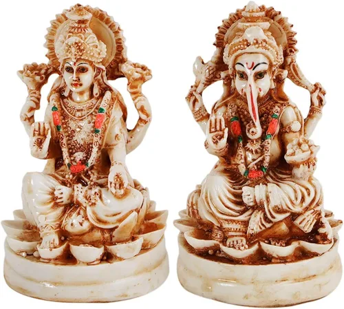 Miniatura 8 de TIED RIBBONS Ganesh Idol para el hogar de resina de 4.4 pulgadas Ganesh Murti para mandir del hogar, decoración de Pooja Ganpati Murti