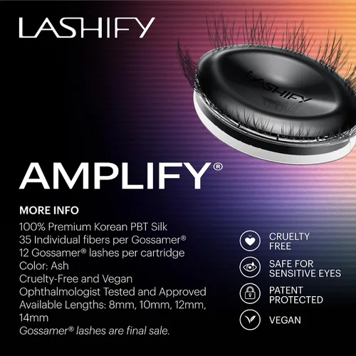 Miniatura 6 de Lashify Amplify - Extensiones de pestañas Gossamer de 0.47 pulgadas, color ceniza, pestañas postizas para un aspecto natural