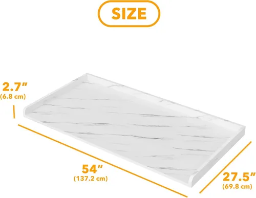 Miniatura 2 de SpaceAid Encimera para Lavadora y Secadora, Estante Superior de Madera para Lavandería con Borde, 54" de Ancho x 27.5" de Profundidad, Organizador