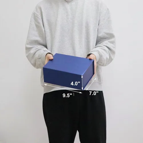 Miniatura 9 de Paquete de 4 cajas de regalo de 9.5 x 7 x 4 pulgadas con tapas de cierre magnético, caja magnética azul para bodas, propuestas de dama de honor