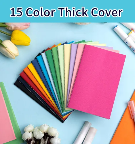 Miniatura 3 de Paquete de 150 mini cuadernos coloridos de bolsillo en blanco, diarios a granel, cuadernos pequeños de 3.5 x 5.5, 30 hojas/60 páginas, mini
