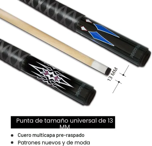 Miniatura 5 de Juego de palos de billar Joovon de 4 y juego de palos de billar de 2 con punta de taco de 13 mm, taco de billar de 58 pulgadas con funda CUES DE