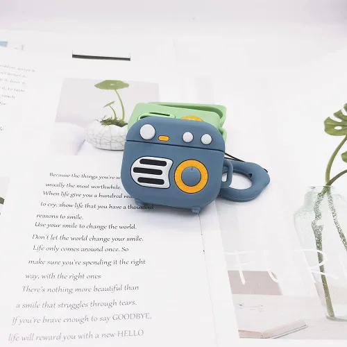 Miniatura 5 de Funda compatible con AirPods 3 Gen 2021, diseño de radio retro para hombres y mujeres, linda y divertida funda de silicona con dibujos animados 3D
