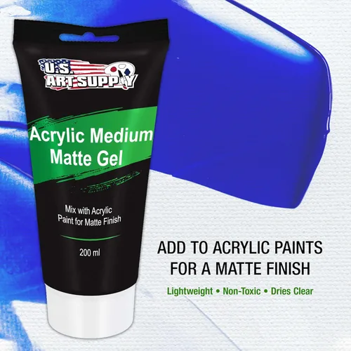 Miniatura 2 de U.S. Art Supply Gel acrílico transparente medio mate, 6.8 fl oz, tubo (6.7 onzas), aumenta la viscosidad y transparencia en pinturas acrílicas
