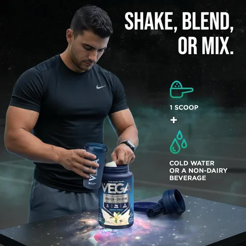Miniatura 7 de Vega Protein + Creatina - 30g de proteína a base de plantas, sabor a vainilla, 13 porciones, 3g de creatina, 5g de BCAA, vegano, keto, sin gluten