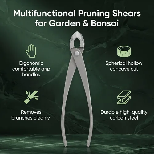Miniatura 3 de MAVIS LAVEN Cortador de ramas 8 pulgadas Cortador cóncavo Herramientas Bonsai Herramientas de acero al carbono Jardinería Tijeras Herramientas