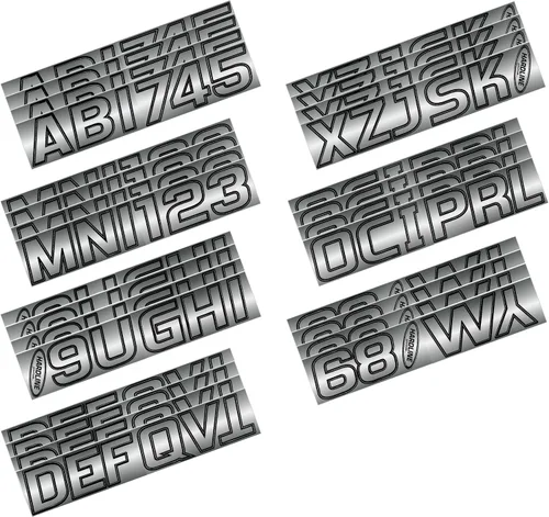 Miniatura 3 de Kit de números para registro de fábrica Hardline Products en color azul y negro, Cromo/Negro