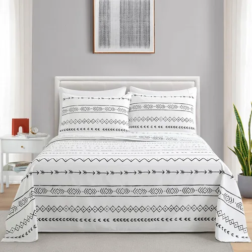 Miniatura 49 de Marina Decoration Ropa de cama ultra suave y sedosa con bolsillo profundo con estampado rico de rayón derivado de bambú para todas las estaciones