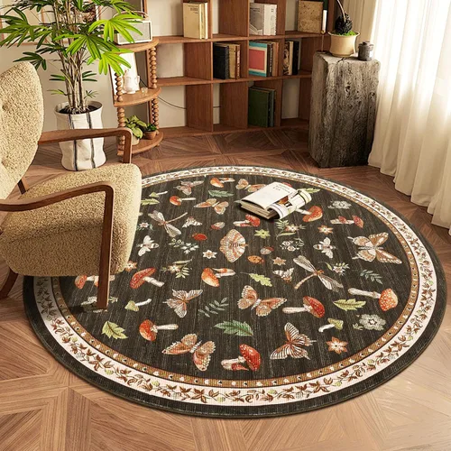 Miniatura 64 de ROYHOME - Alfombra con diseño de hongos e insectos, para pasillos, cocina o baño, antideslizante, lavable, suave, larga, 2 x 6, beige
