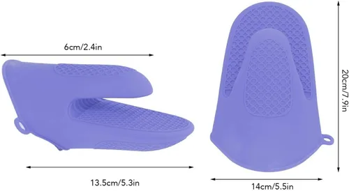 Miniatura 6 de Cyrank 2 pares de mini guantes de horno, guantes de silicona para horno de cocina, resistentes al calor y al deslizamiento, manoplas de horno