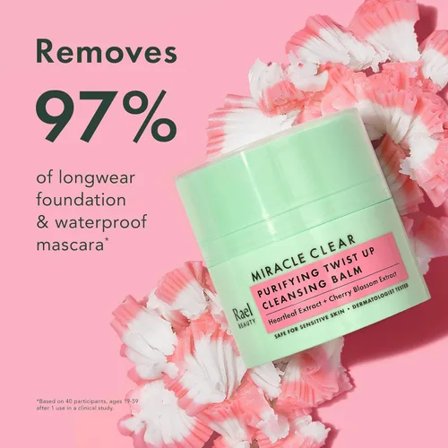 Miniatura 4 de Rael Removedor de maquillaje, Bálsamo limpiador Miracle Clear – Bálsamo removedor de maquillaje Twist-Up con aceites de salvado de arroz y jojoba