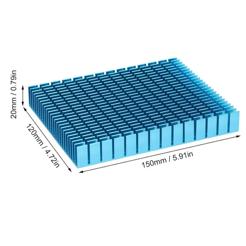 Miniatura 2 de Disipador de calor 5.906x4.724x0.787 in Disipador de calor de aluminio para computadora de enfriamiento de PC, placa PCB, módulo de radiador de Azul