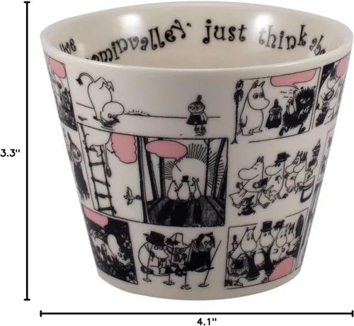 Miniatura 8 de 山加商店 Yamaka Shoten MOOMIN MM321-36 Nueva Taza de Sopa de Porcelana Bon (Taza de Sopa), Negro y Blanco, Aprox. φ4.1 x 3.3 pulgadas (105 x 85 mm)