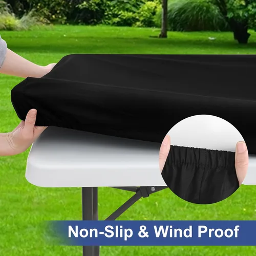 Miniatura 4 de homing Mantel rectangular elástico ajustable de 4 pies, funda de tela impermeable, mantel de poliéster lavable para cenas, fiestas, otoño