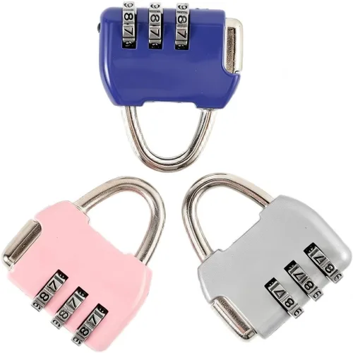 Miniatura 10 de Candado de combinación de 3 dígitos de aleación de zinc, candado pequeño de combinación segura para maletas, maletas, maletines, bolsas