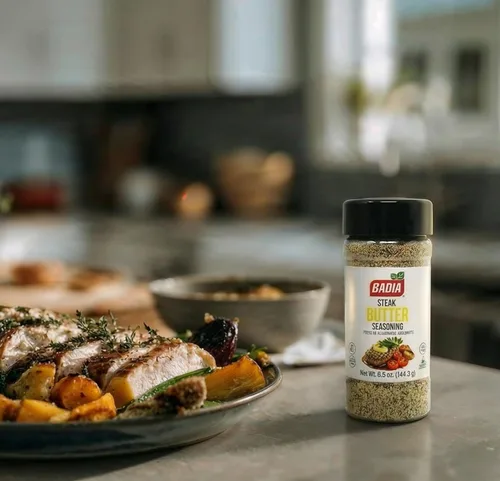 Miniatura 4 de Badia Condimento de mantequilla para bistec, 6.5 onzas, mezcla cremosa de hierbas y especias, sin gluten, sin Msg
