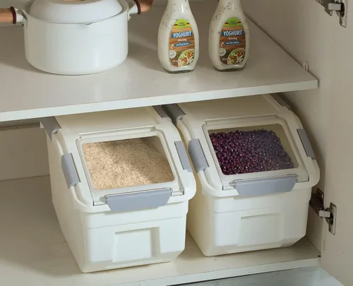 Miniatura 2 de CITY BABY Paquete de 2 recipientes herméticos de almacenamiento de harina con cuchara, alimentos secos, azúcar, suministros para hornear, juego