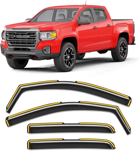 Miniatura 12 de Protectores de lluvia en canal para Ford F250-F550 1999-2016 Super Duty SuperCrew Protector de lluvia de ventana, deflectores de ventana extra