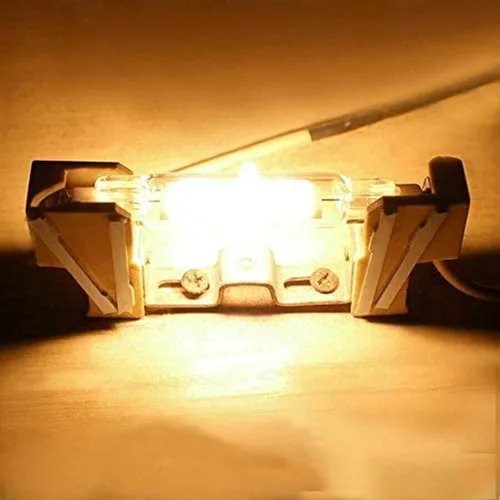 Miniatura 6 de Paquete de 4 bombillas LED R7S de 3.071 in 10 W LED COB luz 100 W halógena equivalente tipo J T3 120 V R7S base regulable blanco cálido 3000 K doble