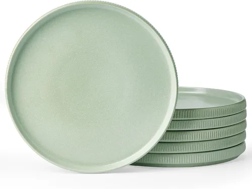 Miniatura 11 de famiware Star Platos de Ensalada para 6, Juego de Platos de 8 Pulgadas, Vajilla de Gres, Platos Pequeños para Postre, Ensalada, Aperitivo, Blanco