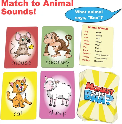 Miniatura 3 de Monkey Says Baa? - Juego de emparejamiento de animales para niños de 4 años en adelante Divertidas actividades de aprendizaje preescolar