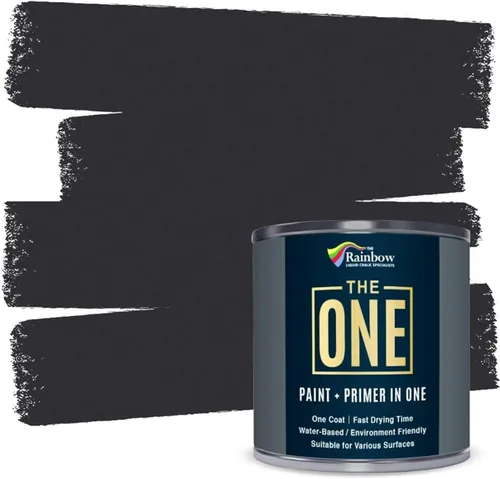 Miniatura 16 de THE ONE Pintura e imprimación todo en uno, negro mate, 8.5 onzas líquidas/250ml, fórmula de 1 capa, decoración fácil de interiores y exteriores