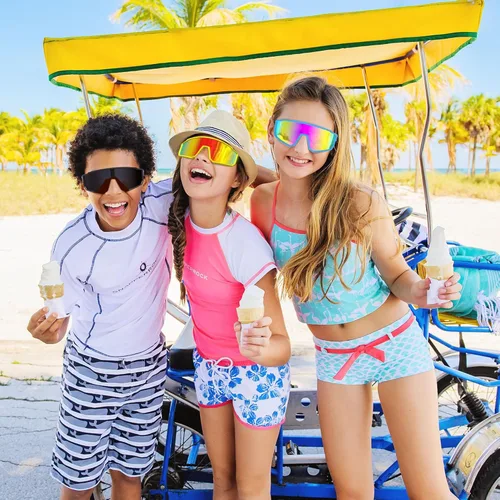 Miniatura 6 de Lentes de sol polarizados de béisbol para niños, TR90, marco ligero, para niños y niñas de 6 a 14 años, softbol y ciclismo
