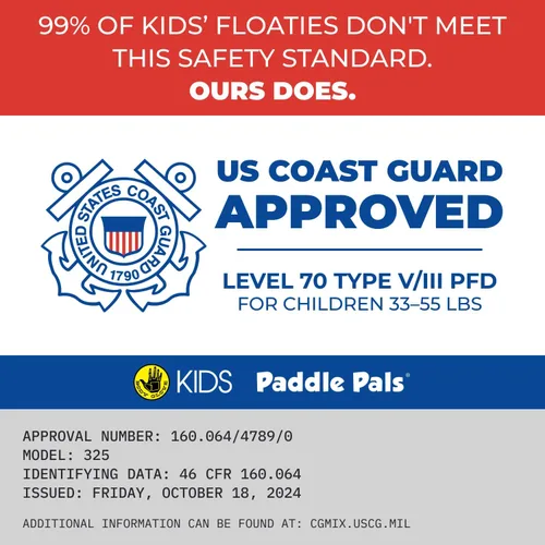 Miniatura 2 de Body Glove Paddle Pals - Chaleco salvavidas para niños aprobado por la Guardia Costera para aprender a nadar PFD Orca
