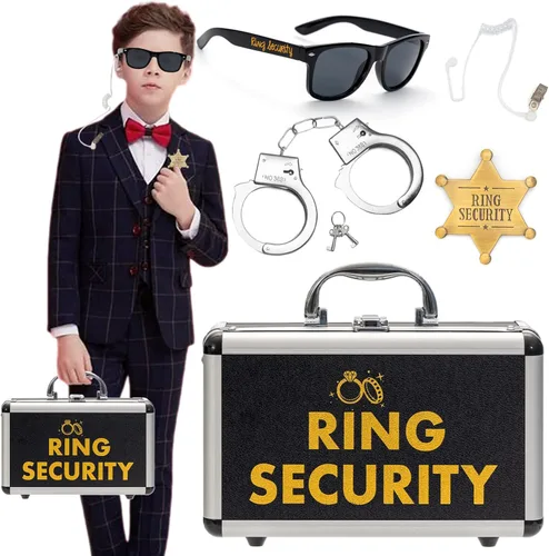 Caja de seguridad para anillos de boda con almohadilla de soporte para anillos, maletín de seguridad, gafas de sol para portador de propuestas,