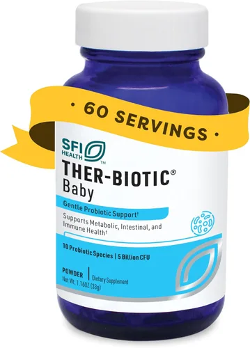 Klaire Labs SFI Health Ther-Biotic Baby - Probiótico para niños, bebés y niños pequeños - Apoyo al microbioma y al intestino - Polvo probiótico,