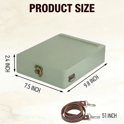 Miniatura 2 de YCOSAN Bolso Mensajero de Escritores con Caja de Madera, Bolso de Arte de Viaje Multifuncional, Caja de Madera para Escritores, Pochade, Caballete