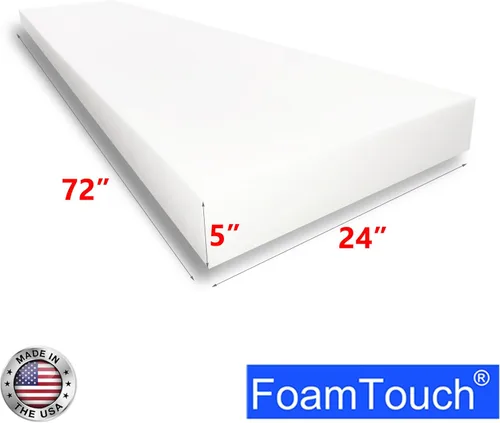 Miniatura 2 de FoamTouch Espuma para tapicería de alta densidad (5" x 24" x 72"), 0.81 kg de densidad-20.41 kg ILD, Fabricado en EE. UU. – Ideal para cojines