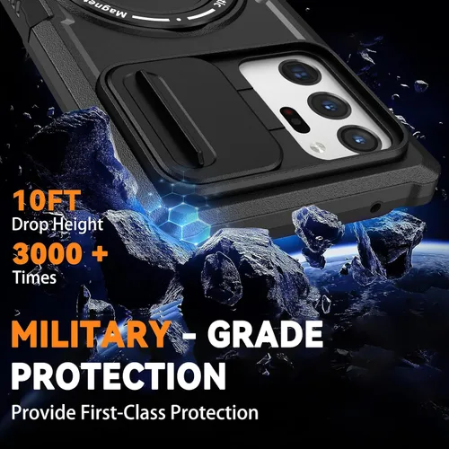 Miniatura 4 de Funda magnética para Samsung Galaxy Note 20 Ultra con soporte de anillo [con protector de pantalla] [Compatible con carga inalámbrica MagSafe] Funda