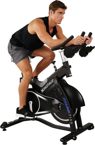 Sunny Health & Fitness Stationary Exercise Bike Machine w/ Adjustable Cushion Seat & Multi-Grip Handlebar, Indoor Cycling Equipment for Home Cardio