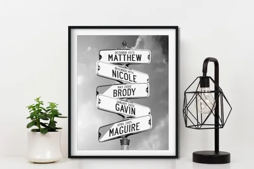 Miniatura 9 de VIRAGIL Lienzo personalizado con nombre de calle familiar, póster personalizado para decoración del hogar y sala de estar, arte de pared