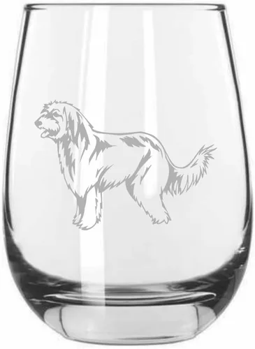 Miniatura 423 de Sakhalin Husky Dog - Copa de vino grabada personalizada de 15.25 onzas sin tallo