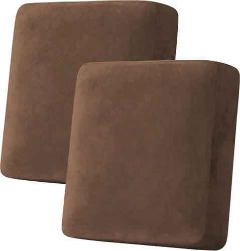 Miniatura 197 de H.VERSAILTEX - Funda de terciopelo elástica y afelpada para protección de cojines de sofá biplaza, silla o sofá, 2 piezas, tamaño grande, color gris
