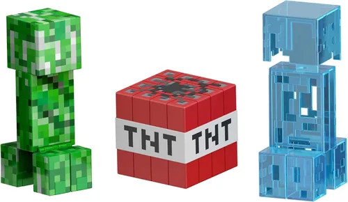 Miniatura 2 de Mattel Minecraft Diamond Level Creeper Figura de acción y accesorios fundidos a presión, juguete coleccionable inspirado en los videojuegos, escala