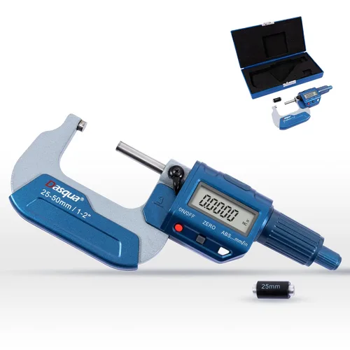 Miniatura 7 de Dasqua Micrómetro exterior digital de precisión, herramientas de medición para uso en mecanizado e industrial, precisión de 0 a 1 pulgada 0.002 mm