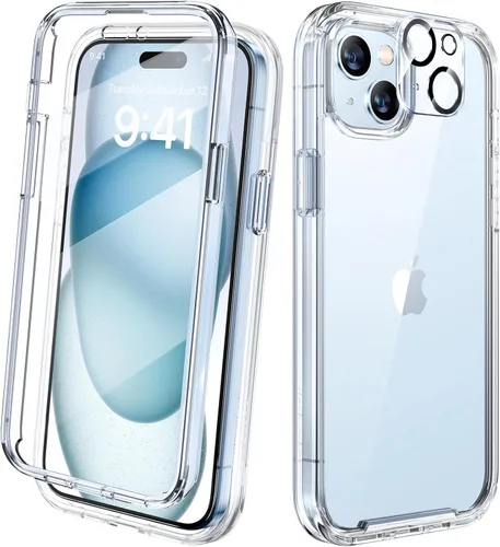 Miniatura 96 de Diaclara - Funda compatible con iPhone 11, carcasa resistente de cuerpo completo con protector de pantalla integrado sensible al tacto y Transparente