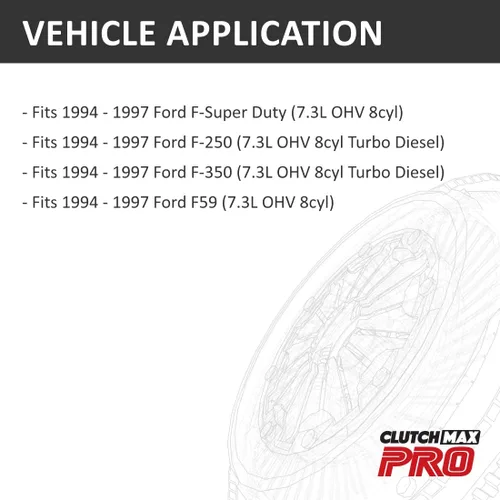 Miniatura 2 de PRO Performance Stage 1 Kit de embrague compatible con F-Super Duty F250 F350 F59 7.3L 8cyl Turbo Diesel 1994 1996 1997 (CP07154HD-ST1)
