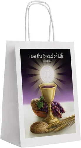 Miniatura 3 de Christian Brands Favors, Bread of Life - Bolsas de regalo de agradecimiento para patrocinadores y padrinos, envoltura para regalos comuniantes, 9