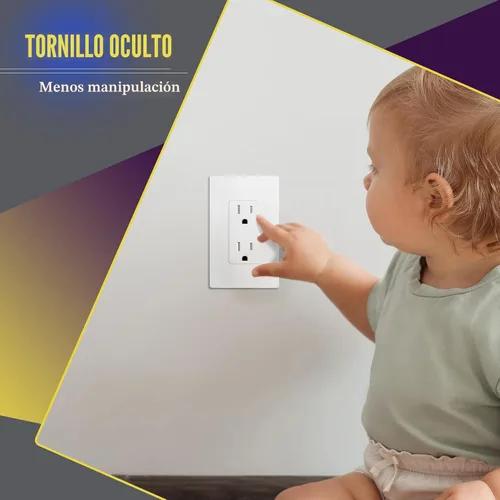 Miniatura 3 de ENERLITES Placa de pared decorativa sin tornillos, cubierta de salida segura para niños, tamaño 1-Gang, 4.68 pulgadas de alto x 2.93 pulgadas