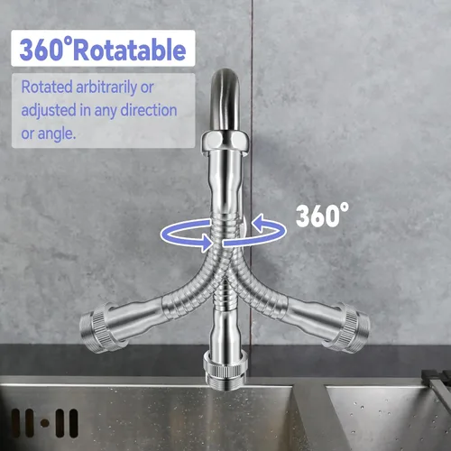 Miniatura 4 de Extensor de grifo, adaptador de manguera de jardín, adaptador de grifo de fregadero de cocina flexible a manguera de jardín para macho de 3/4