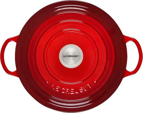 Miniatura 2 de Le Creuset Signature - Horno de chef de hierro fundido, 7.5 cuartos de galón, color cereza Cerise