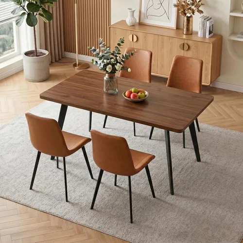 Miniatura 24 de Zerifevni 47.2"- 62.9" Extendable Dining Table Set of 5 Kitchen Table with 4 Dining Chairs, Modern Gray Wood Grain, Waterproof Scratchproof for