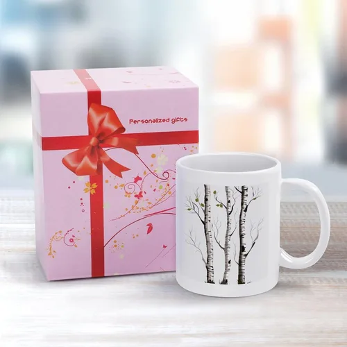 Miniatura 3 de Birch Tree Coffee Cup Ceramic, Sublimation Mugs with Large Handle for Tea, Personalized Machine Washable Drinking Mug for Buffets, Home, And