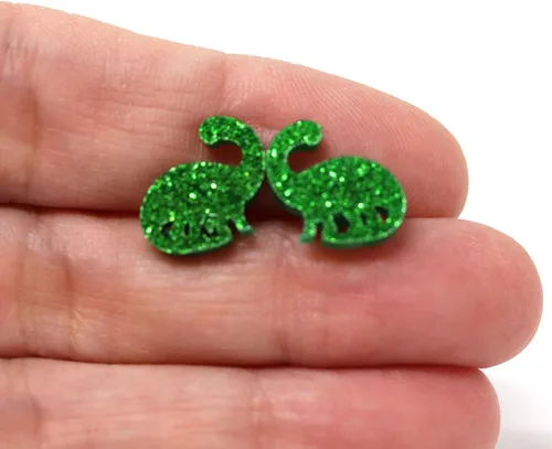 Miniatura 14 de Pendientes acrílicos cortados con láser sin metal en postes de plástico